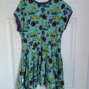 Vibrant Fish and Floral Kids Dress
